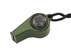 Olive-drab Whistle with Compass